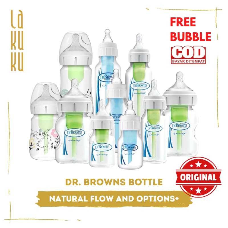 Lakuku - Dr. Browns botol susu bayi newborn narrow natural flow standard PP wideneck options plus