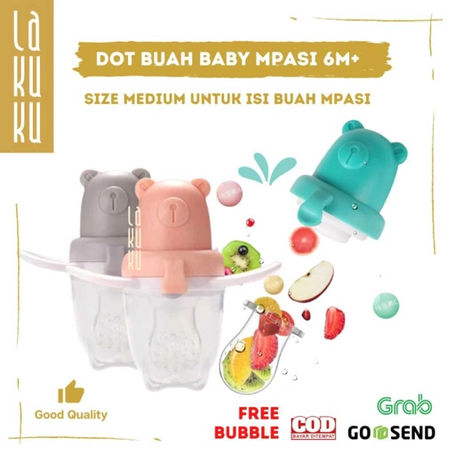 Image of Lakuku - Dot Empeng Buah Bayi Mpasi Silikon bentuk beruang