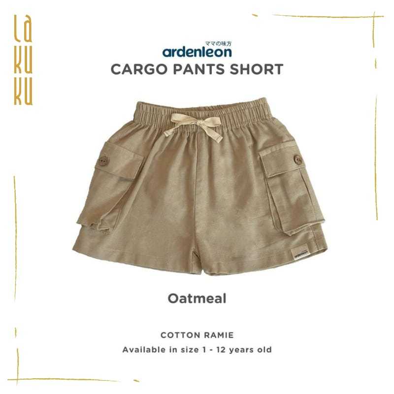 Lakuku - Ardenleon Cargo pants Short Celana pendek bahan cotton ramie berkantong