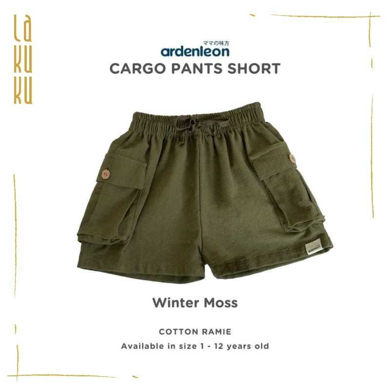 Lakuku - Ardenleon Cargo pants Short Celana pendek bahan cotton ramie berkantong