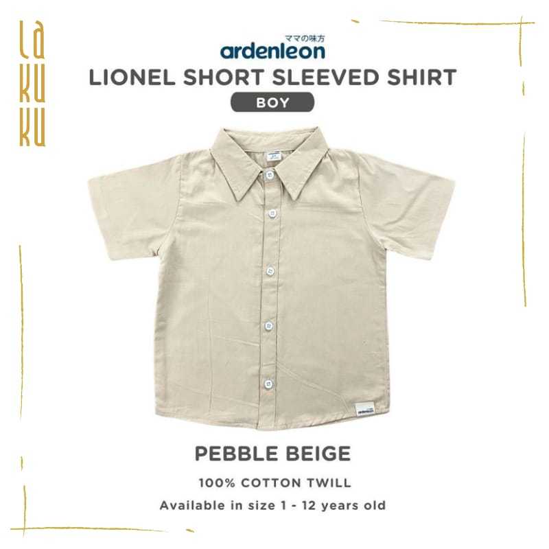 Lakuku - Ardenleon Lionel short sleeved shirt atasan baju kemeja anak bahan cotton twill