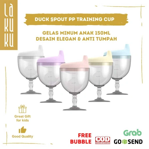 Image of Lakuku - Gelas minum Anak spout cup model piala desain elegan bahan PP