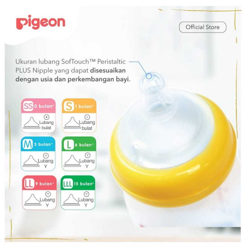 Lakuku - Pigeon Botol Susu Gelas Kaca Wide Neck dan Slim Neck