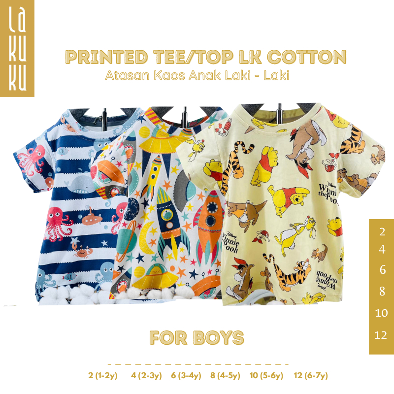 Lakuku - LK cozy is good Printed Tee Top Boy Atasan Baju Kaos Anak Laki 1-7 tahun cotton combed V.2