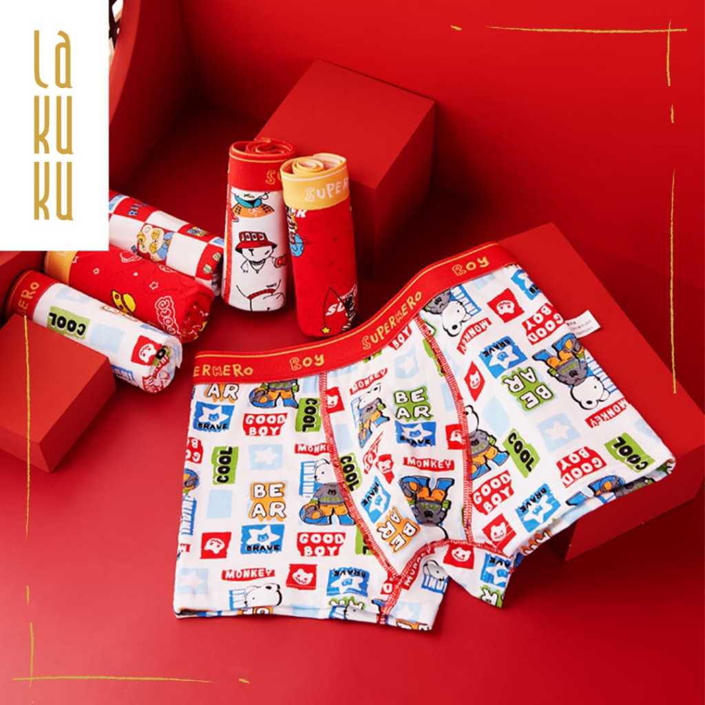 Lakuku - Boxer Premium Celana Dalam Anak Laki Katun dengan extra lapisan kain anti mikroba