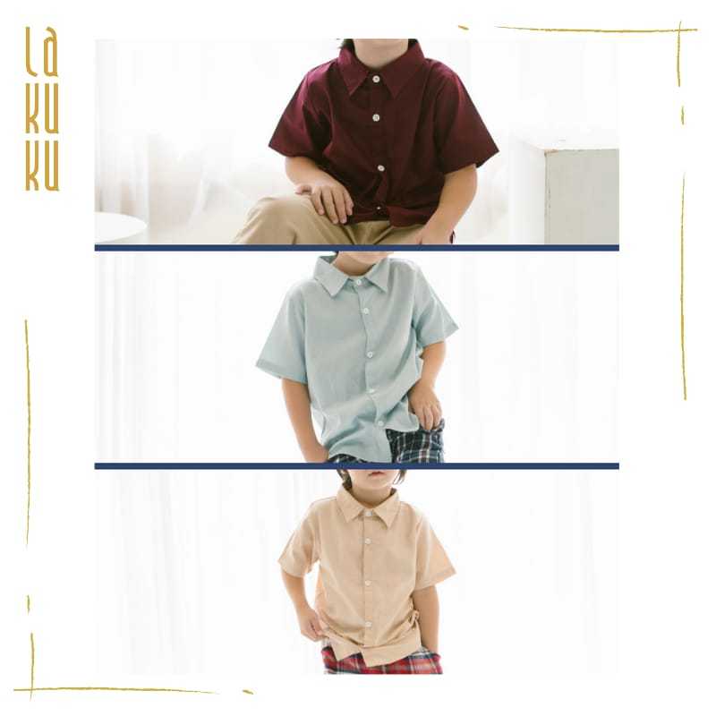 Lakuku - Ardenleon Lionel short sleeved shirt atasan baju kemeja anak bahan cotton twill