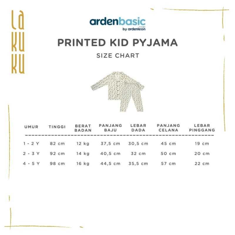 Lakuku - Ardenleon Baby basic set and Kid Piyama Setelan Baju Celana Panjang Tidur Katun motif