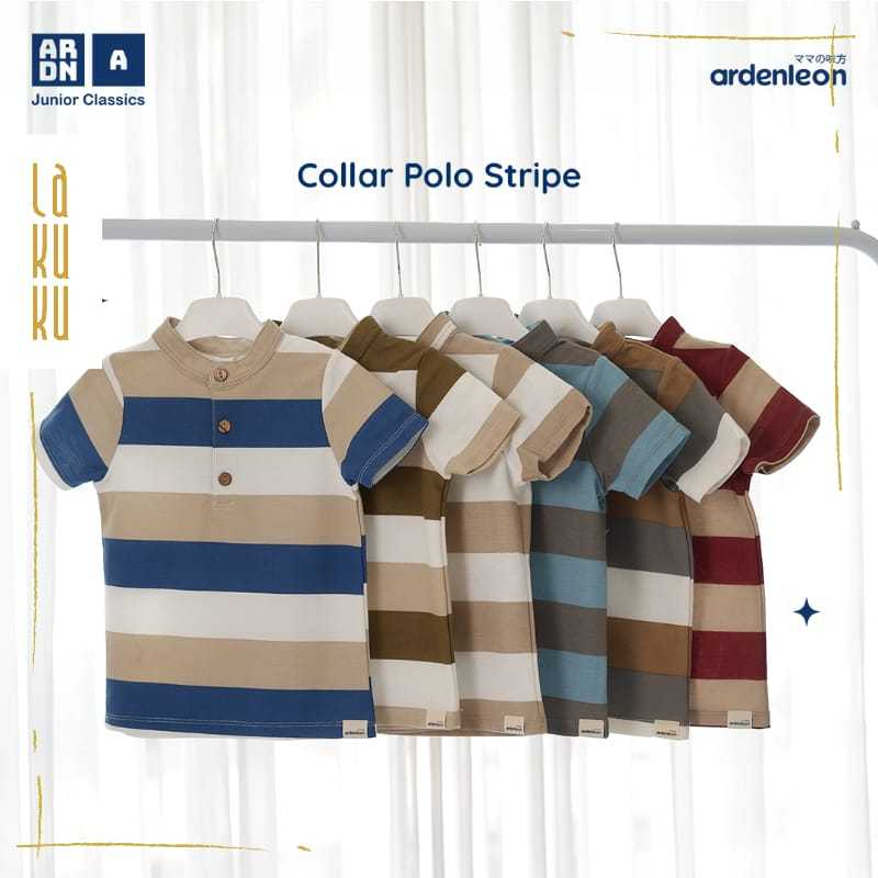 Lakuku - Ardenleon Collar Polo Stripe Atasan Baju Anak unisex cotton pique