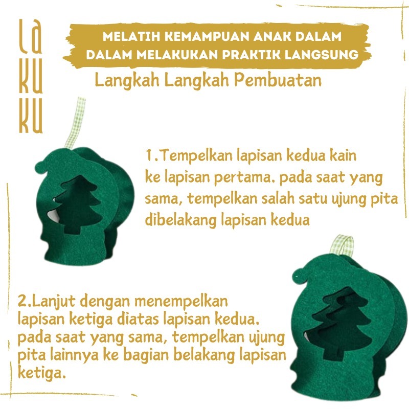 Lakuku - Mainan Kreativitas DIY Gantungan Tempel Manik Tema Natal Souvenir Hiasan