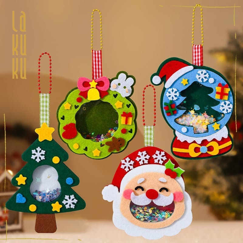 Lakuku - Mainan Kreativitas DIY Gantungan Tempel Manik Tema Natal Souvenir Hiasan