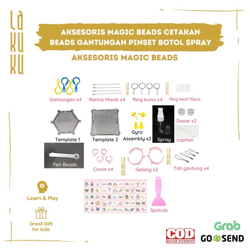 Lakuku - Aksesoris Magic Beads Cetakan Beads Gantungan Pinset Botol Spray Aksesoris Untuk Mainan Magic Beads
