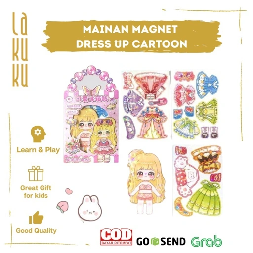 Image of Lakuku - Mainan Magnet Dress Up Cartoon Perempuan Pasang Baju