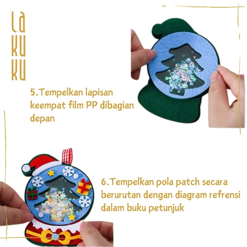Lakuku - Mainan Kreativitas DIY Gantungan Tempel Manik Tema Natal Souvenir Hiasan