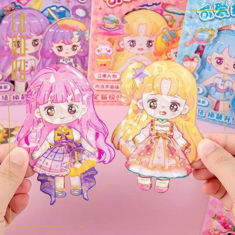 Lakuku - Mainan Magnet Dress Up Cartoon Perempuan Pasang Baju