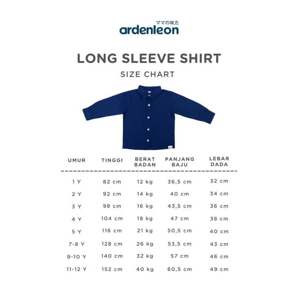 Lakuku - Ardenleon Long Sleeve Shirt Basic Kemeja Atasan Lengan Panjang Anak