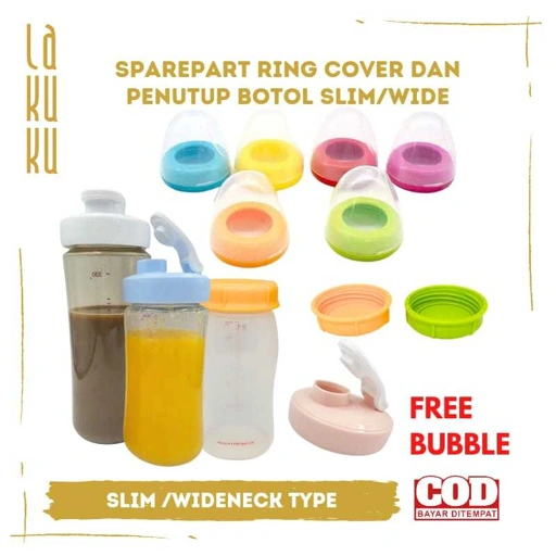 Lakuku - Screw Cap Nipple Cover Ring dan Penutup botol susu Wideneck PP 160ml 240ml