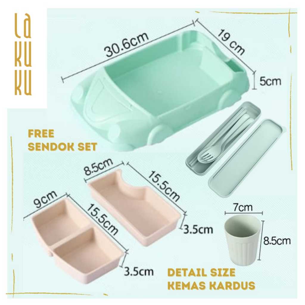 Lakuku - Kids Feeding Set PP Piring Makan Anak 3D bentuk mobil pesawat terbang