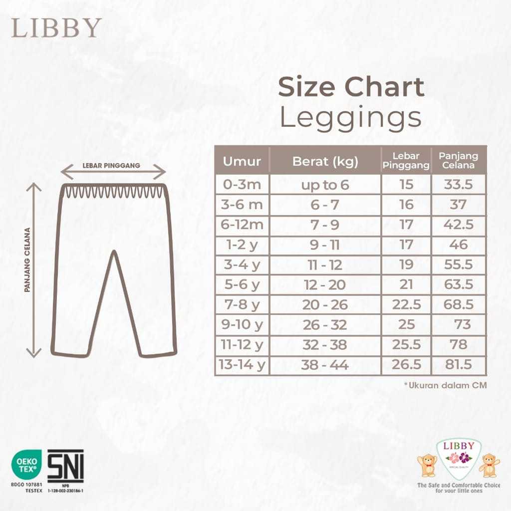 Lakuku - Libby Baby Celana Legging Bayi Anak seri Set A Unisex