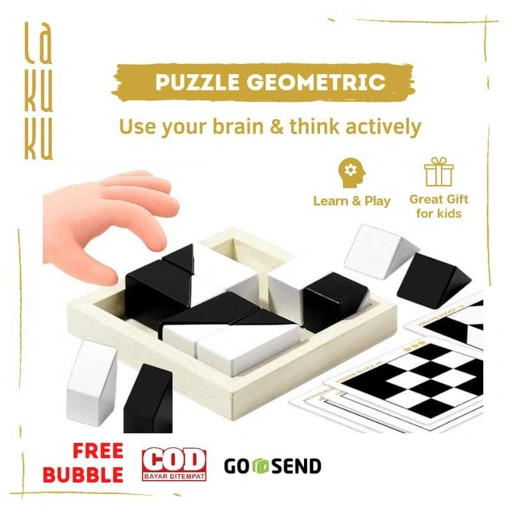 Image of Lakuku - Mainan Puzzle Geometric 3D IQ 11x11 cm bahan plastik untuk anak hingga dewasa