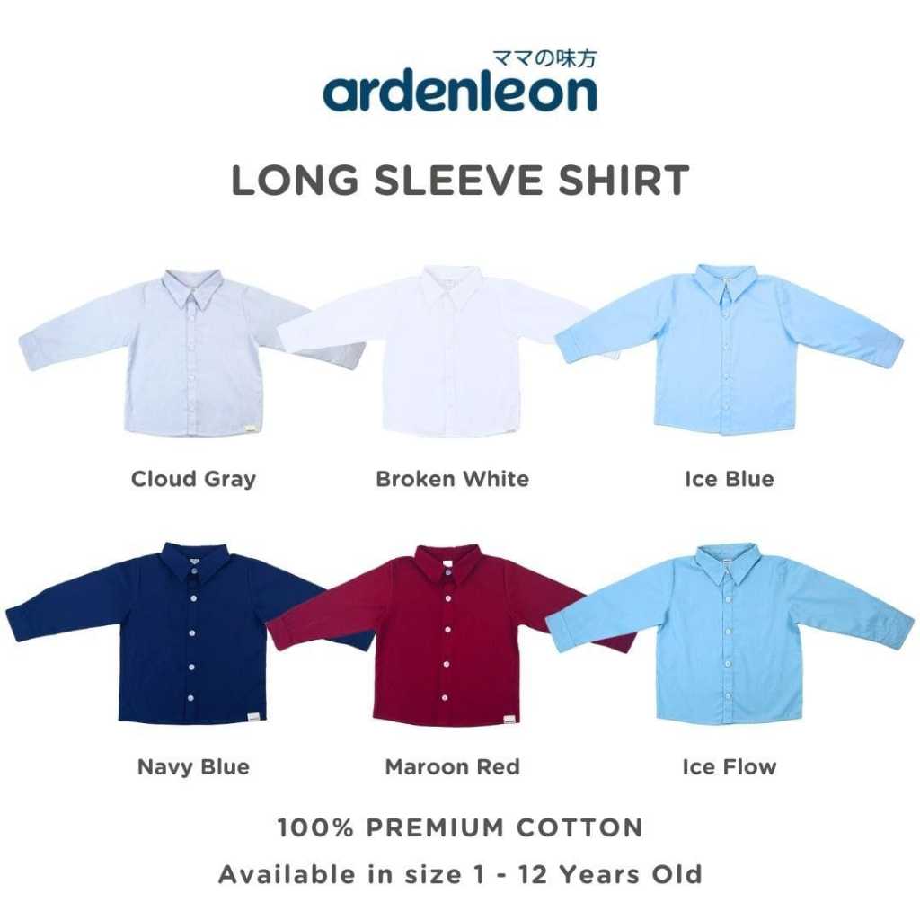 Lakuku - Ardenleon Long Sleeve Shirt Basic Kemeja Atasan Lengan Panjang Anak