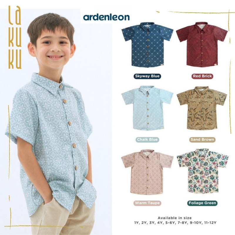 Lakuku - Ardenleon Collar Batik Shirt Atasan Kemeja Baju Batik Anak