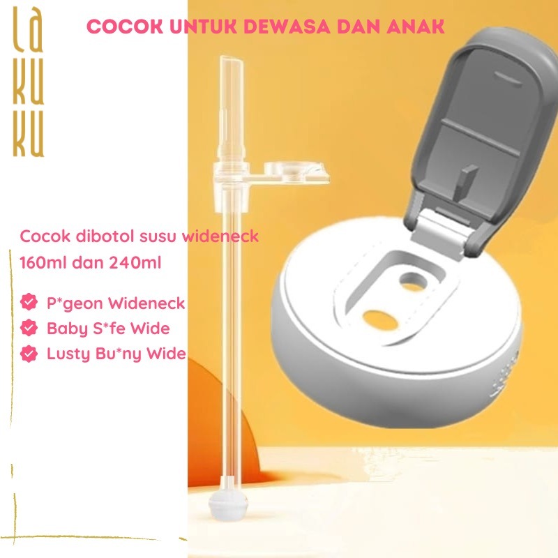 Lakuku - Spare Part Kepala Sedotan Waterlid untuk Botol Susu Dot Wide Neck
