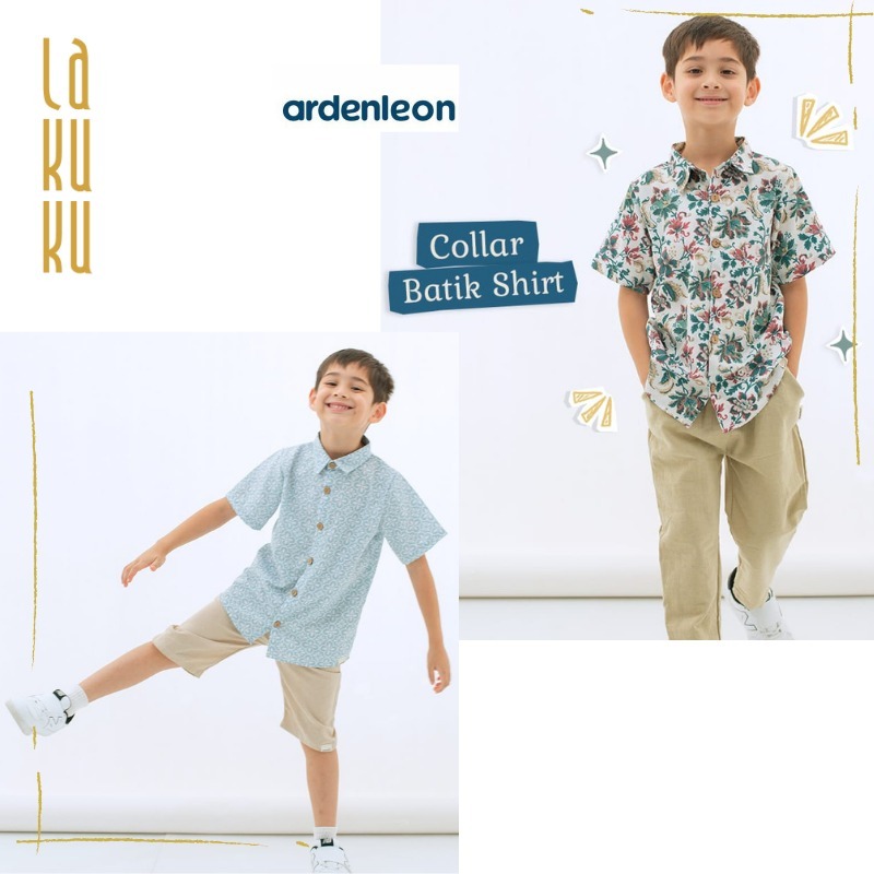 Lakuku - Ardenleon Collar Batik Shirt Atasan Kemeja Baju Batik Anak