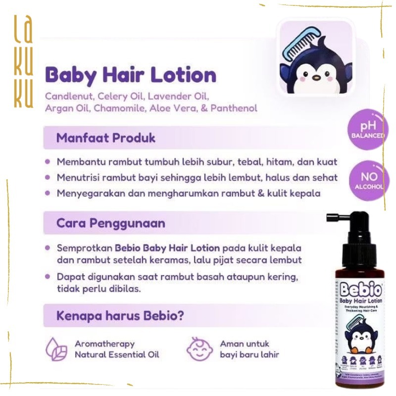 Lakuku - Bebio Sabun dan Lotion Perawatan Rambut Bayi dan Anak