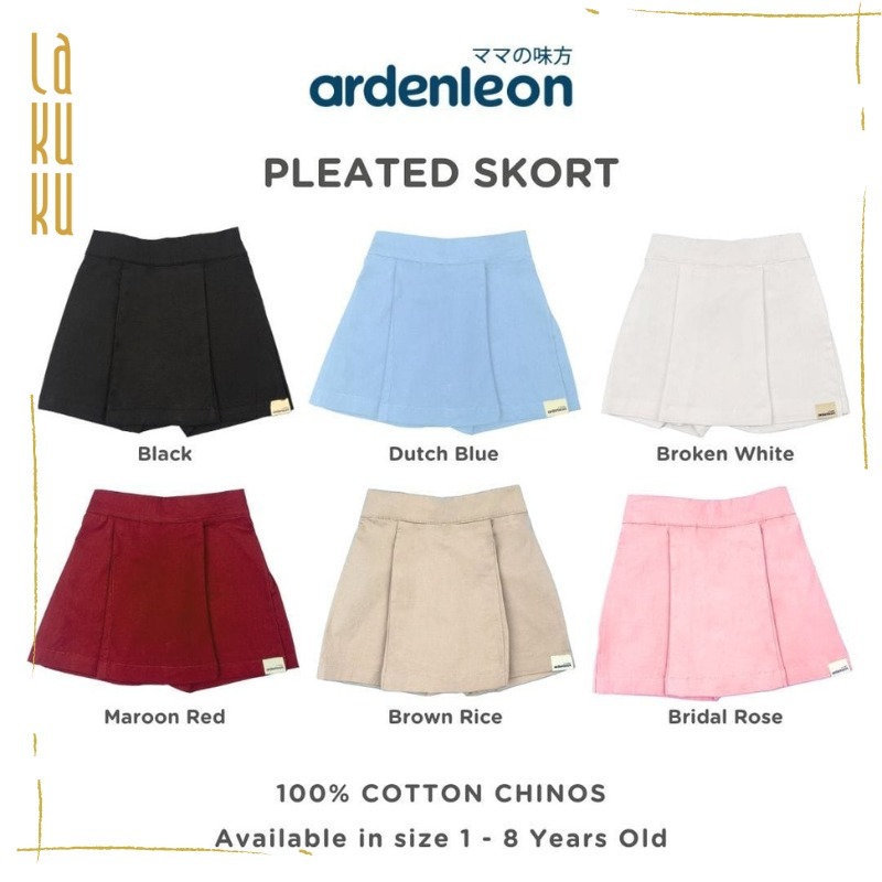 Lakuku - Ardenleon pleated skort Rok Bawahan Anak Perempuan