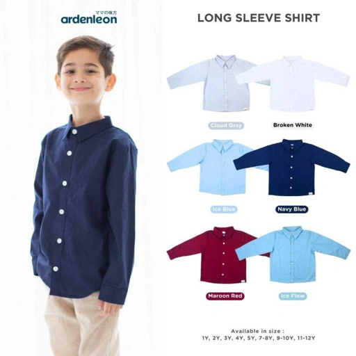 Lakuku - Ardenleon Long Sleeve Shirt Basic Kemeja Atasan Lengan Panjang Anak