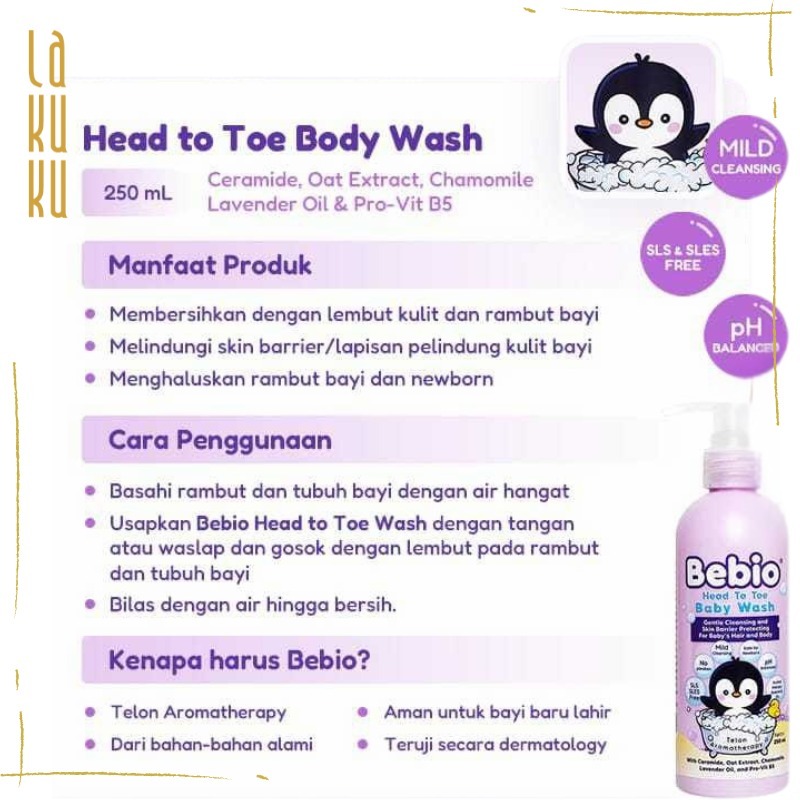 Lakuku - Bebio Sabun dan Lotion Perawatan Rambut Bayi dan Anak