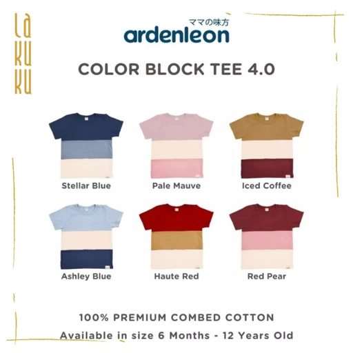 Image of Lakuku - Ardenleon Color Block Tee 4.0 Atasan Anak Unisex Kaos Cotton Combed 3 Warna V.2