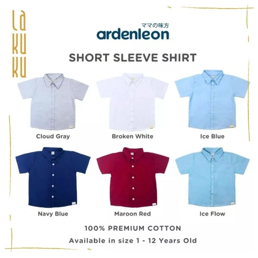 Lakuku - Ardenleon Short Sleeve Shirt Baju Atasan Kemeja Anak Unisex