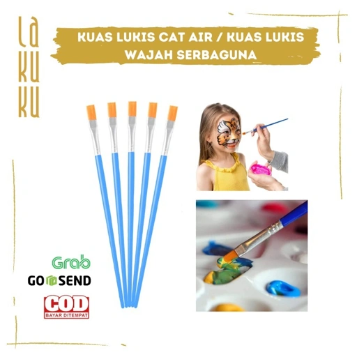 Image of Lakuku - Kuas Lukis Cat Air / Kuas Lukis Wajah / Kuas Lukis Datar