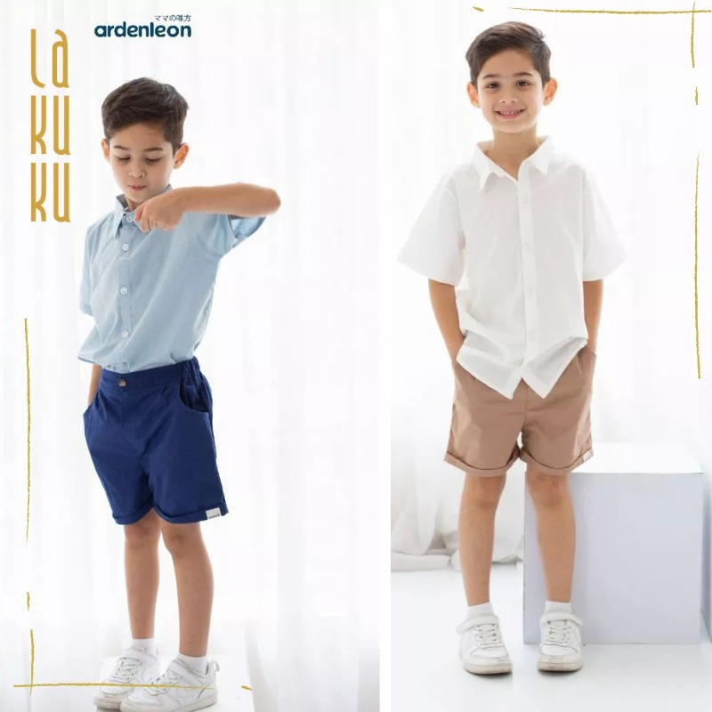 Lakuku - Ardenleon Short Sleeve Shirt Baju Atasan Kemeja Anak Unisex
