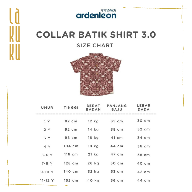 Lakuku - Ardenleon Collar Batik Vol.3 Shirt Atasan Kemeja Baju Batik Anak