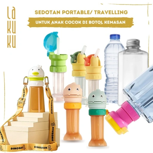 Image of Lakuku - Sedotan Portable Travelling untuk anak minum dari botol kemasan universal