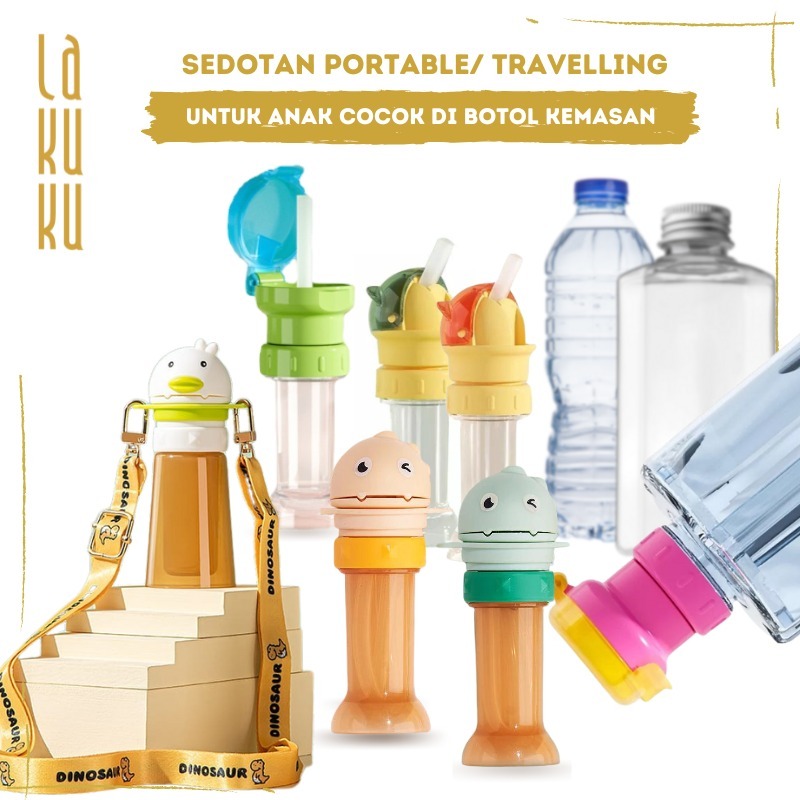 Lakuku - Sedotan Portable Travelling untuk anak minum dari botol kemasan universal