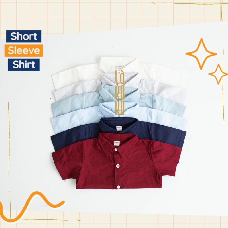Lakuku - Ardenleon Short Sleeve Shirt Baju Atasan Kemeja Anak Unisex
