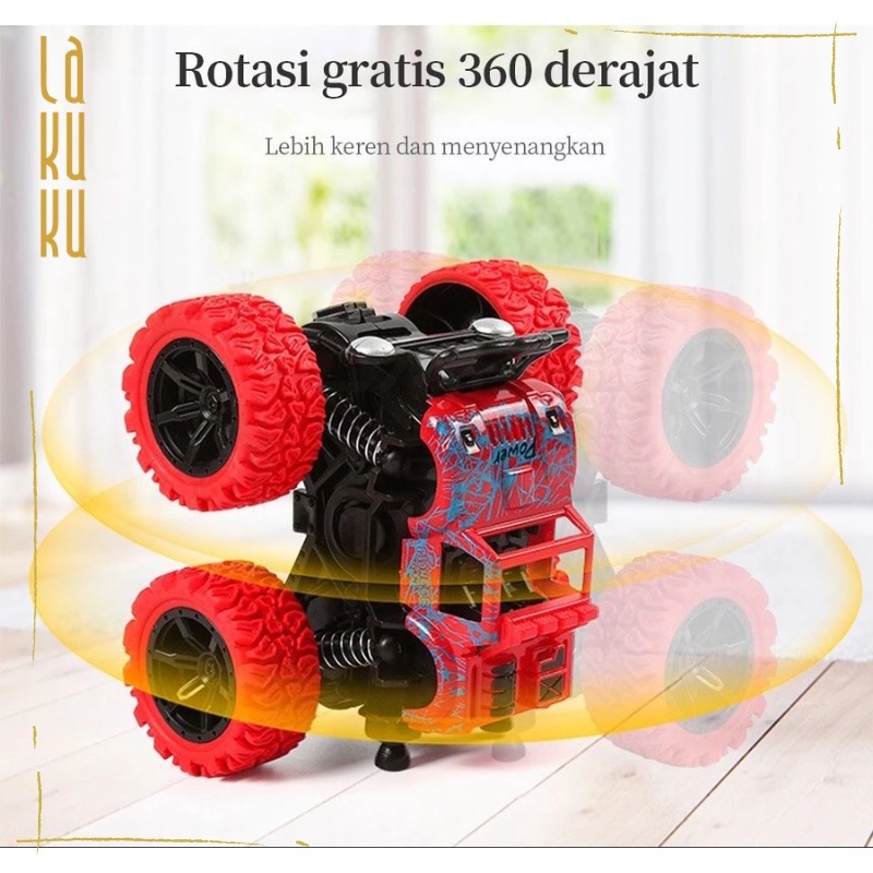 Lakuku - Mainan Mobil Jeep Off Road 360° Warna Warni Mobil Monster Dinosaurus
