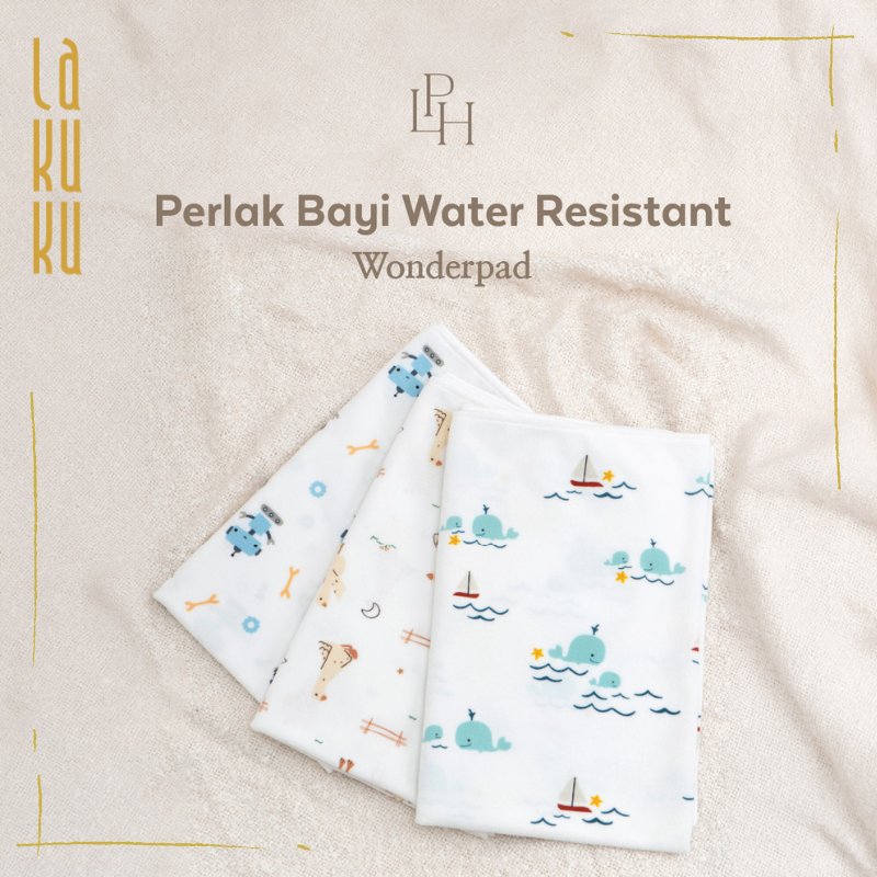 Perlak Alas Ompol Bayi 70x90 cm- Wonderpad Waterproof Little Palmerhaus anti-slip backing Soft Touch