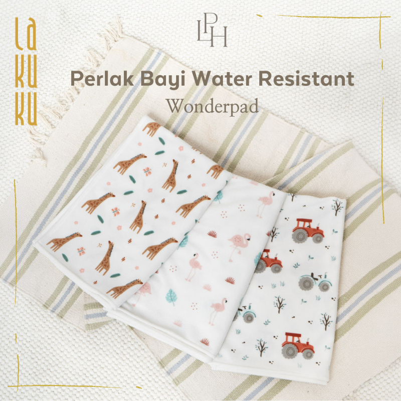 Perlak Alas Ompol Bayi 70x90 cm- Wonderpad Waterproof Little Palmerhaus anti-slip backing Soft Touch