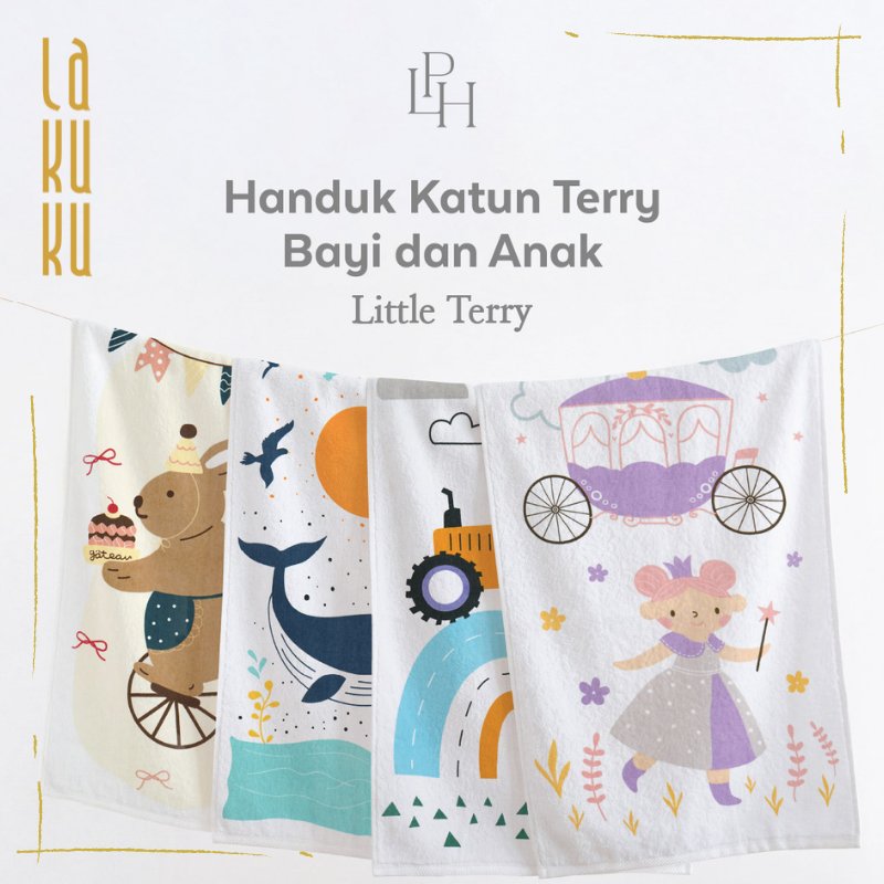 Handuk Mandi Bayi Anak Little Terry Palmerhaus - Bath Towels Baby 50x100 cm