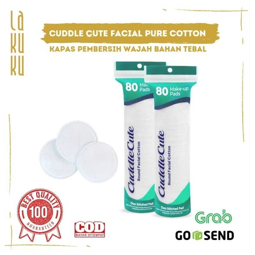 Lakuku - CuddleCute Kapas 100% High Quality Round Facial Cotton Pad 80pcs Kapas Kecantikan Kapas Bulat Kapas Wajah Kapas Bundar Kapas Muka