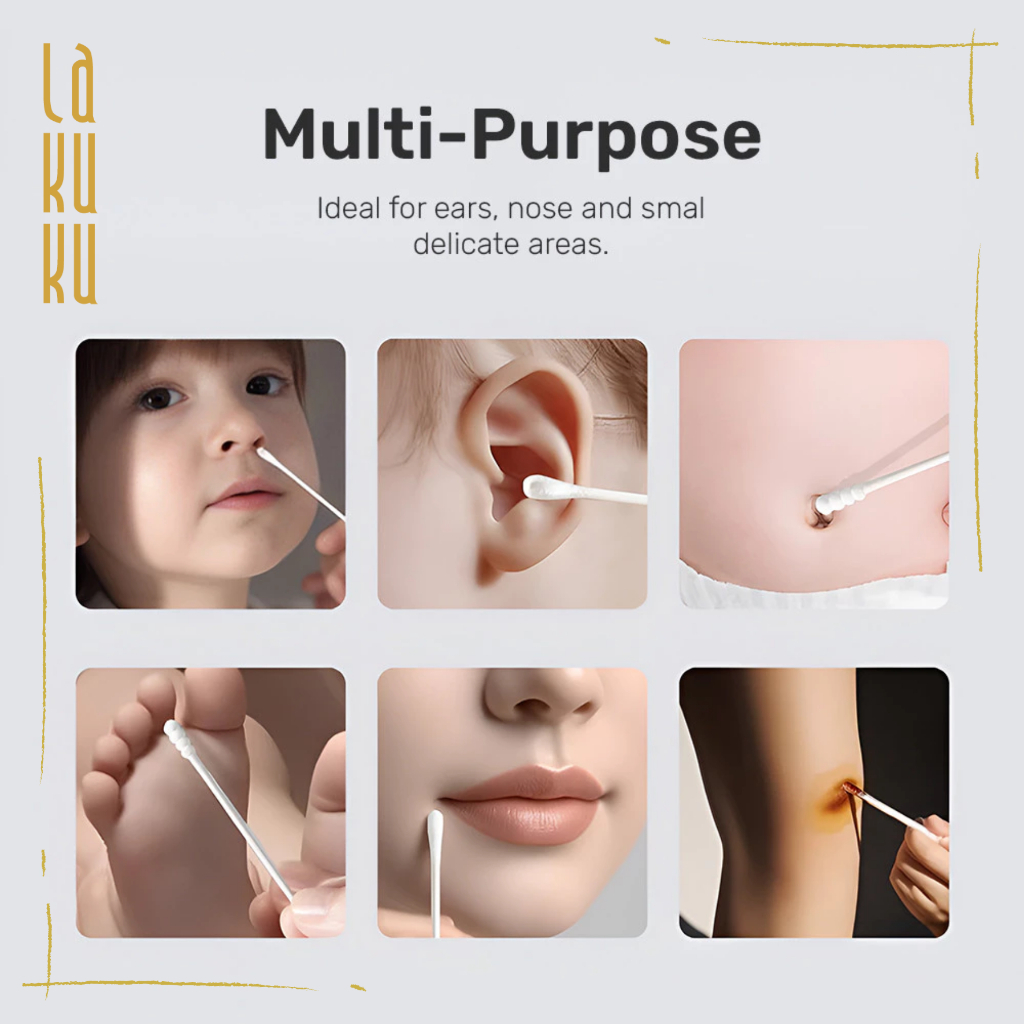 Lakuku - Sakumini Cotton Bud 2in1 Korek Kuping 2 sisi isi 200pcs