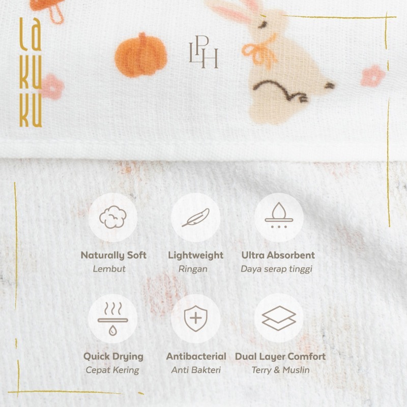 TOTTORI Handuk Mandi Bayi Anak 60x120cm - premium combed cotton Bath Towels kado lahiran