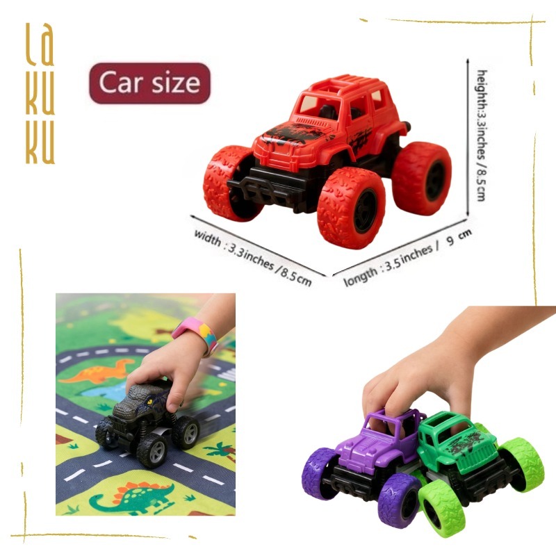 Lakuku - Mainan Mobil Jeep Off Road 360° Warna Warni Mobil Monster Dinosaurus