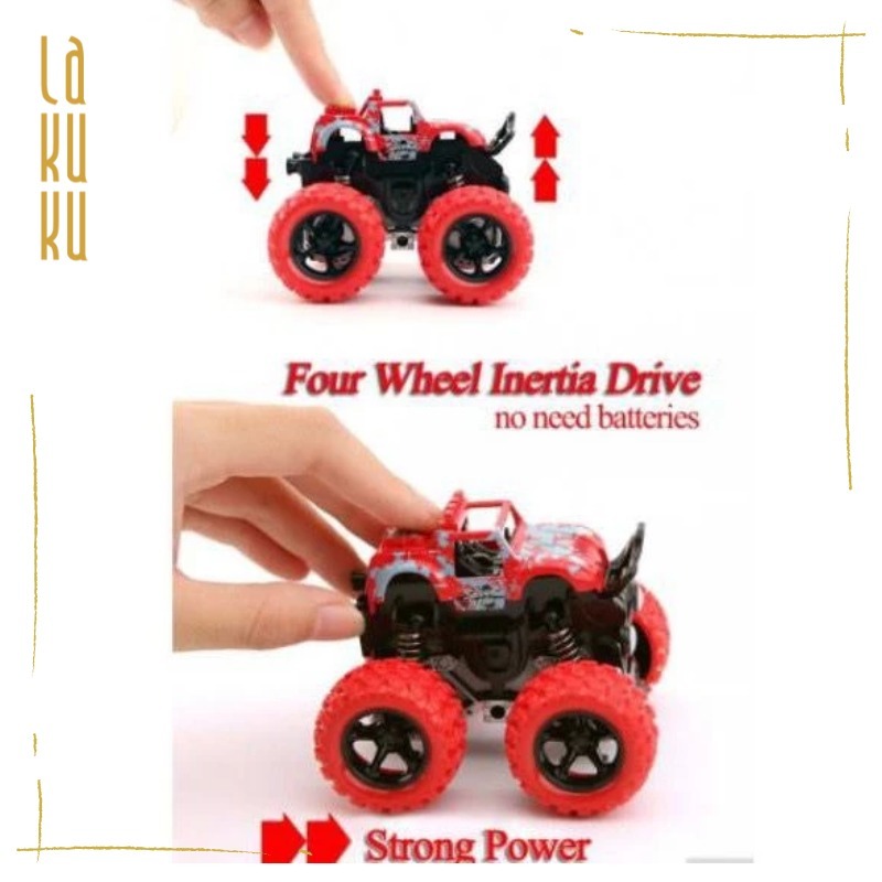 Lakuku - Mainan Mobil Jeep Off Road 360° Warna Warni Mobil Monster Dinosaurus