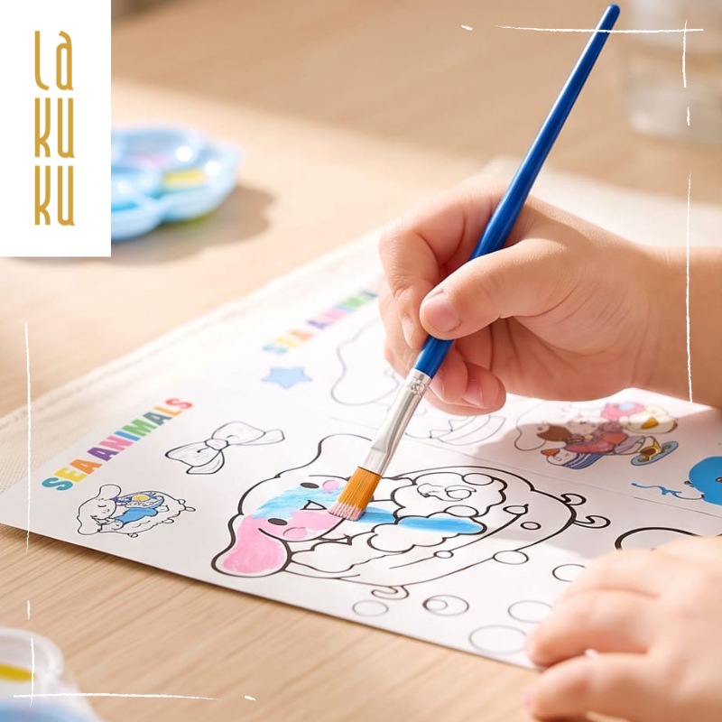 Lakuku - Paket Hemat Painting Set Anak Lukis Edukasi Dengan Free Pouch Dan Bubble