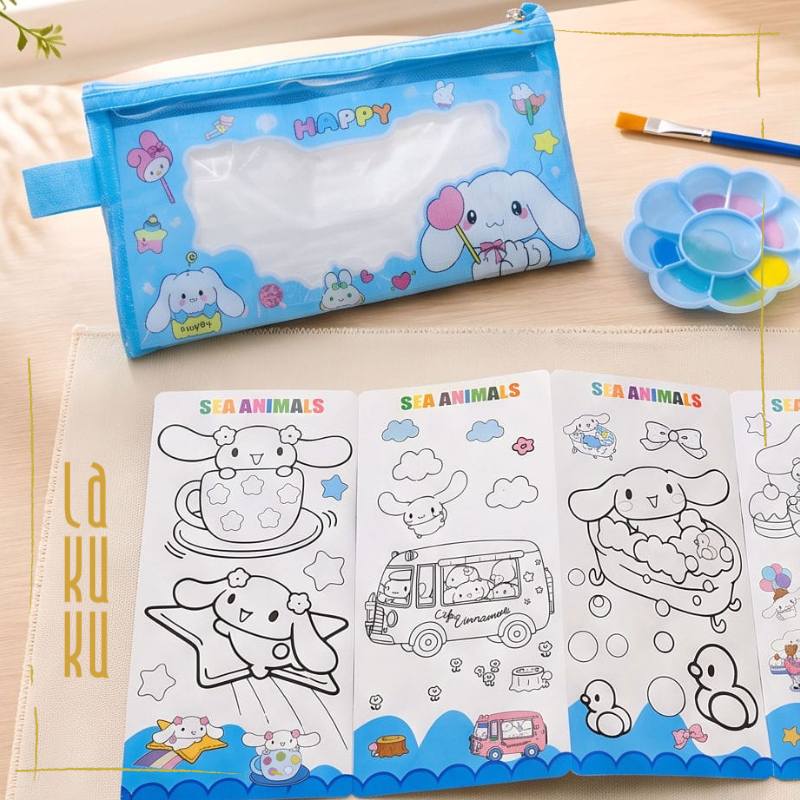 Lakuku - Paket Hemat Painting Set Anak Lukis Edukasi Dengan Free Pouch Dan Bubble